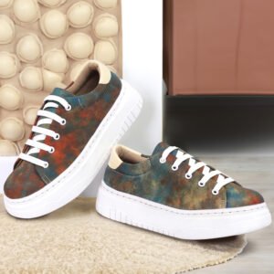 Rustic Color Women Sneakers Floral Printed Casual washable Shoes by Sprique
