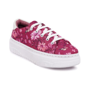 Blossom Pink Women Sneakers Floral Printed Casual washable Shoes by Sprique