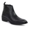 Men's Black Embossed Motorcycle Design Chelsea Boots - Thumbnail Image 6