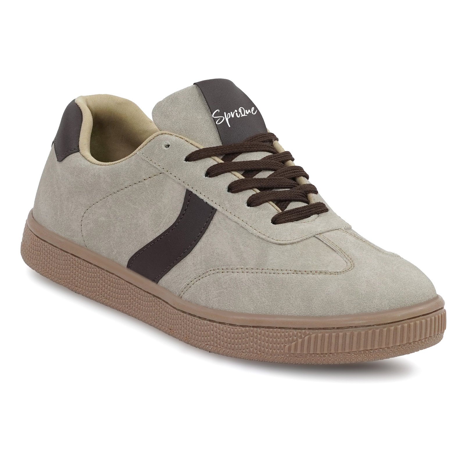 Sprique Men’s Casual Sneakers – Beige & Brown - Image 2