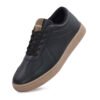 Men's Black Casual Lace-Up Sneakers with Tan Sole - Thumbnail Image 3