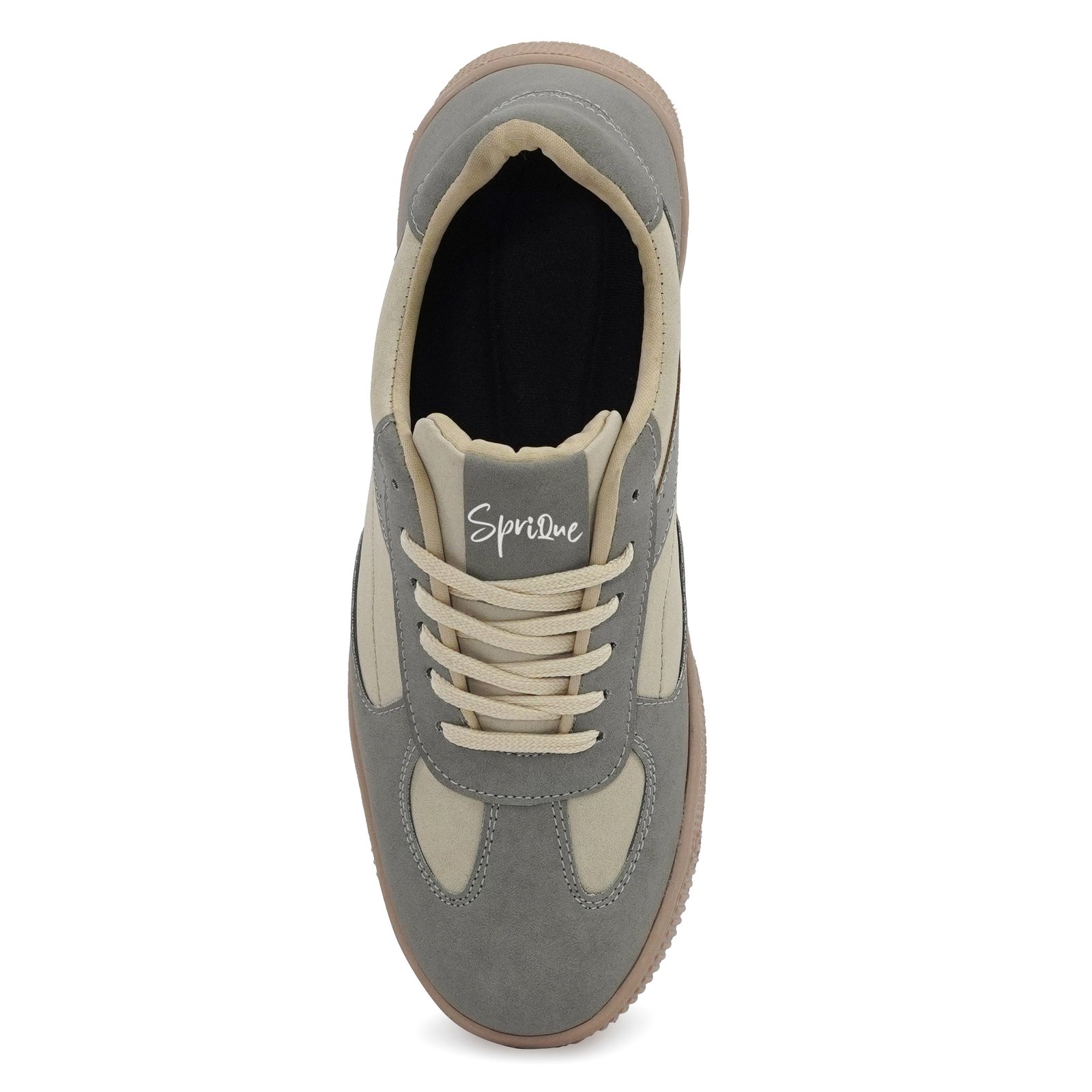 Sprique Men’s Casual Sneakers – Beige & Grey - Image 4