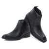 Men's Black Embossed Motorcycle Design Chelsea Boots - Thumbnail Image 4