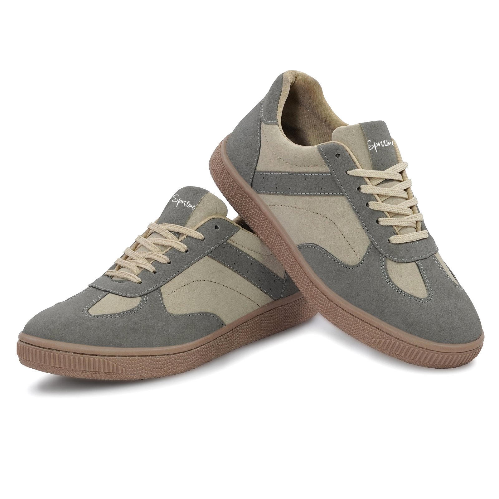 Sprique Men’s Casual Sneakers – Beige & Grey - Image 5