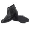Men's Black Embossed Motorcycle Design Chelsea Boots - Thumbnail Image 5