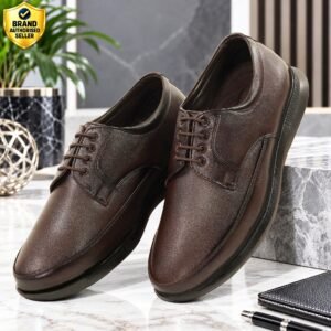 Men's Premium Brown Formal Lace-Up Classic Derbi Shoes with Thick Sole for Office & Business Wear