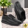 Men's Premium Black Formal Lace-Up Classic Derbi Shoes with Thick Sole for Office & Business Wear - Thumbnail Image 1