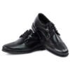 Men's Premium Glossy Black Formal Lace-Up Shoes with Textured Toe for Office & Party Wear - Thumbnail Image 6