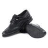 Men's Premium Glossy Black Formal Lace-Up Shoes with Textured Toe for Office & Party Wear - Thumbnail Image 5