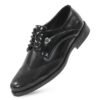 Men's Premium Glossy Black Formal Lace-Up Shoes with Textured Toe for Office & Party Wear - Thumbnail Image 3