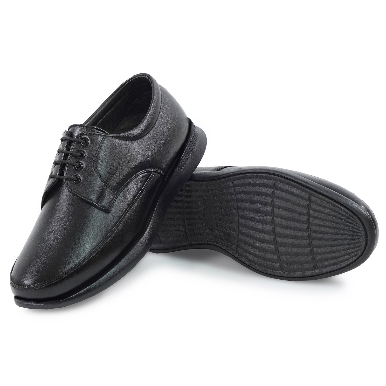 Men's Premium Black Formal Lace-Up Classic Derbi Shoes with Thick Sole for Office & Business Wear - Image 3