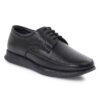 Men's Premium Black Formal Lace-Up Classic Derbi Shoes with Thick Sole for Office & Business Wear - Thumbnail Image 4