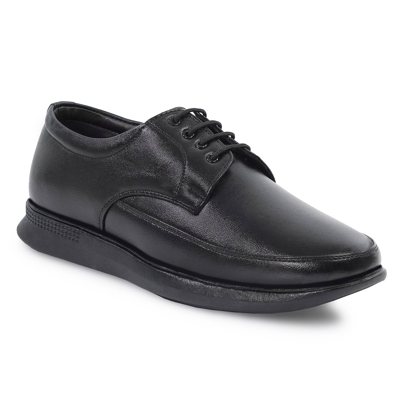 Men's Premium Black Formal Lace-Up Classic Derbi Shoes with Thick Sole for Office & Business Wear - Image 4