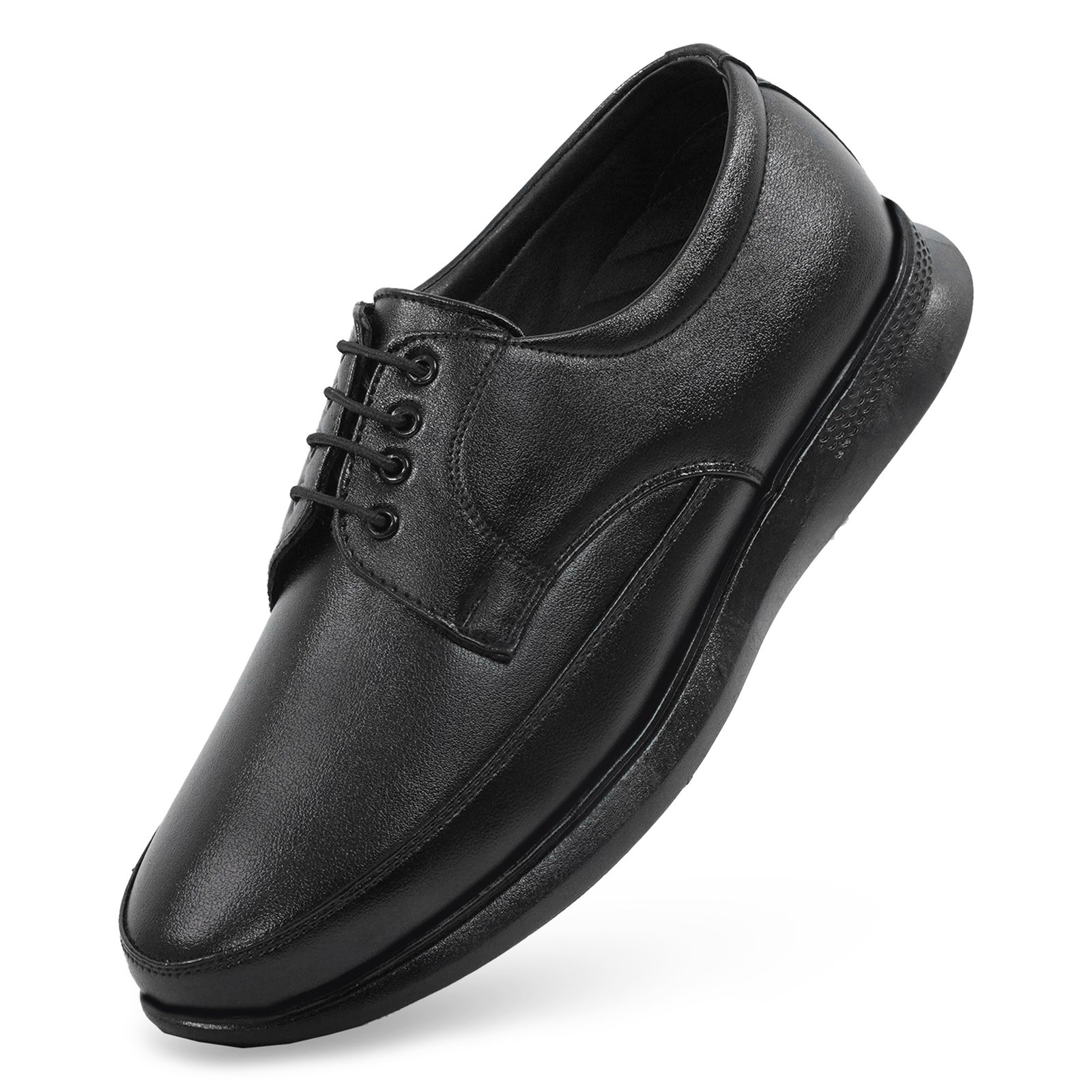 Men's Premium Black Formal Lace-Up Classic Derbi Shoes with Thick Sole for Office & Business Wear - Image 5