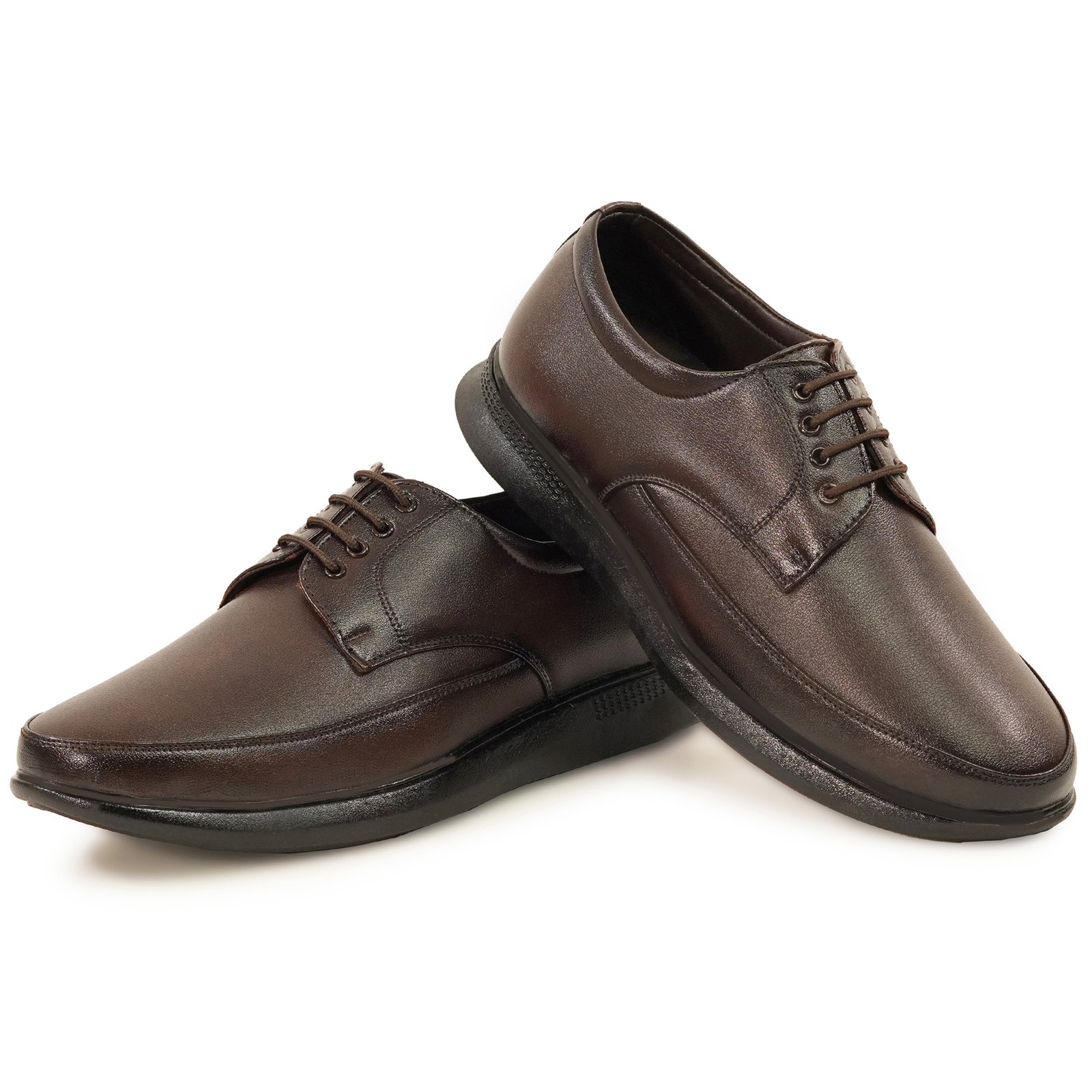Men's Premium Brown Formal Lace-Up Classic Derbi Shoes with Thick Sole for Office & Business Wear - Image 6