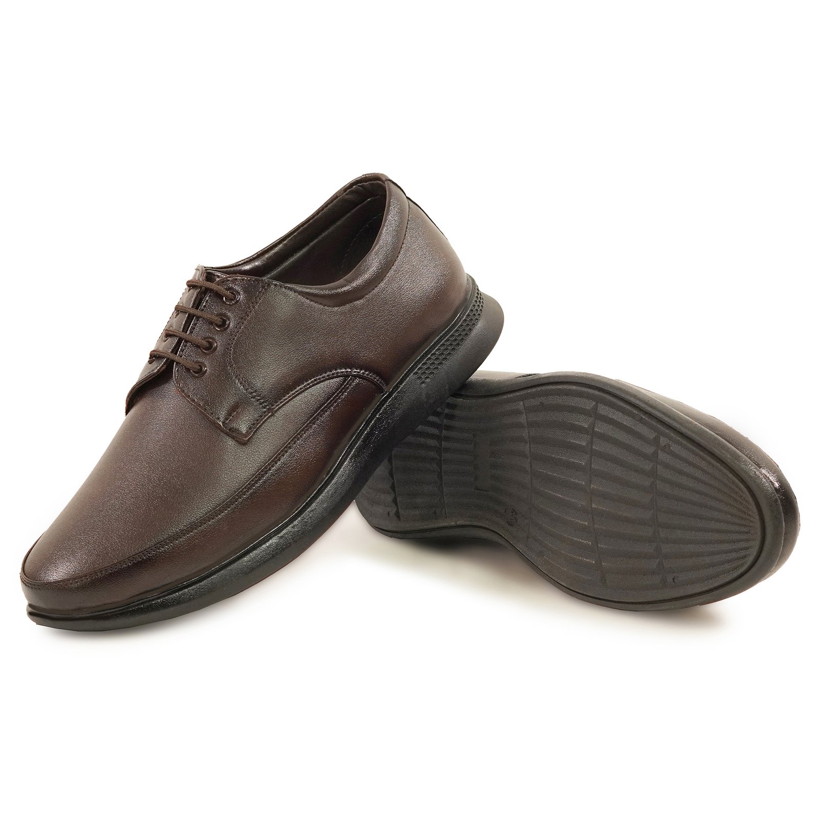 Men's Premium Brown Formal Lace-Up Classic Derbi Shoes with Thick Sole for Office & Business Wear - Image 5