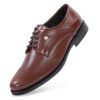 Men's Premium Brown Glossy Formal Lace-Up Shoes with Textured Toe for Office & Party Wear - Thumbnail Image 2