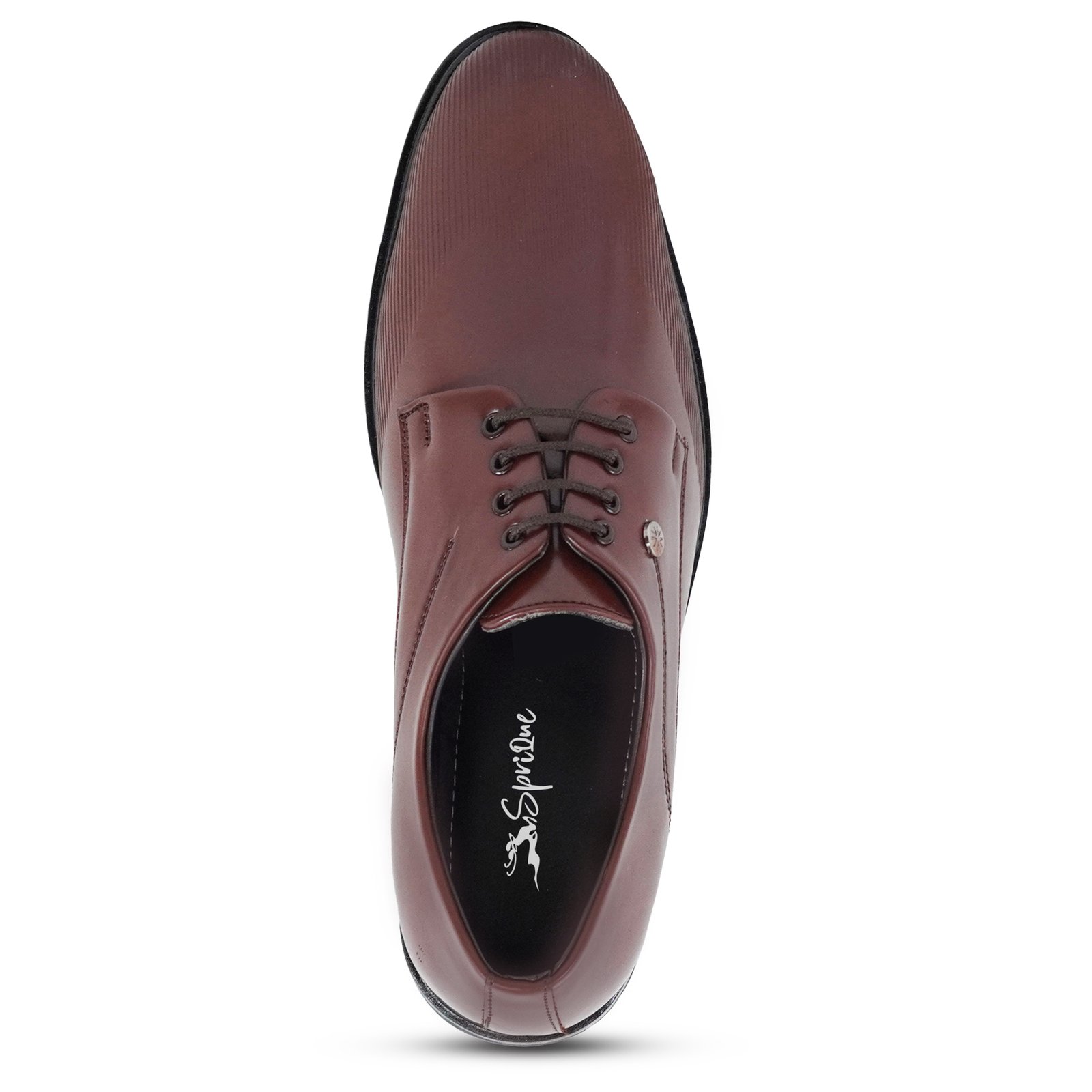 Men's Premium Brown Glossy Formal Lace-Up Shoes with Textured Toe for Office & Party Wear - Image 6